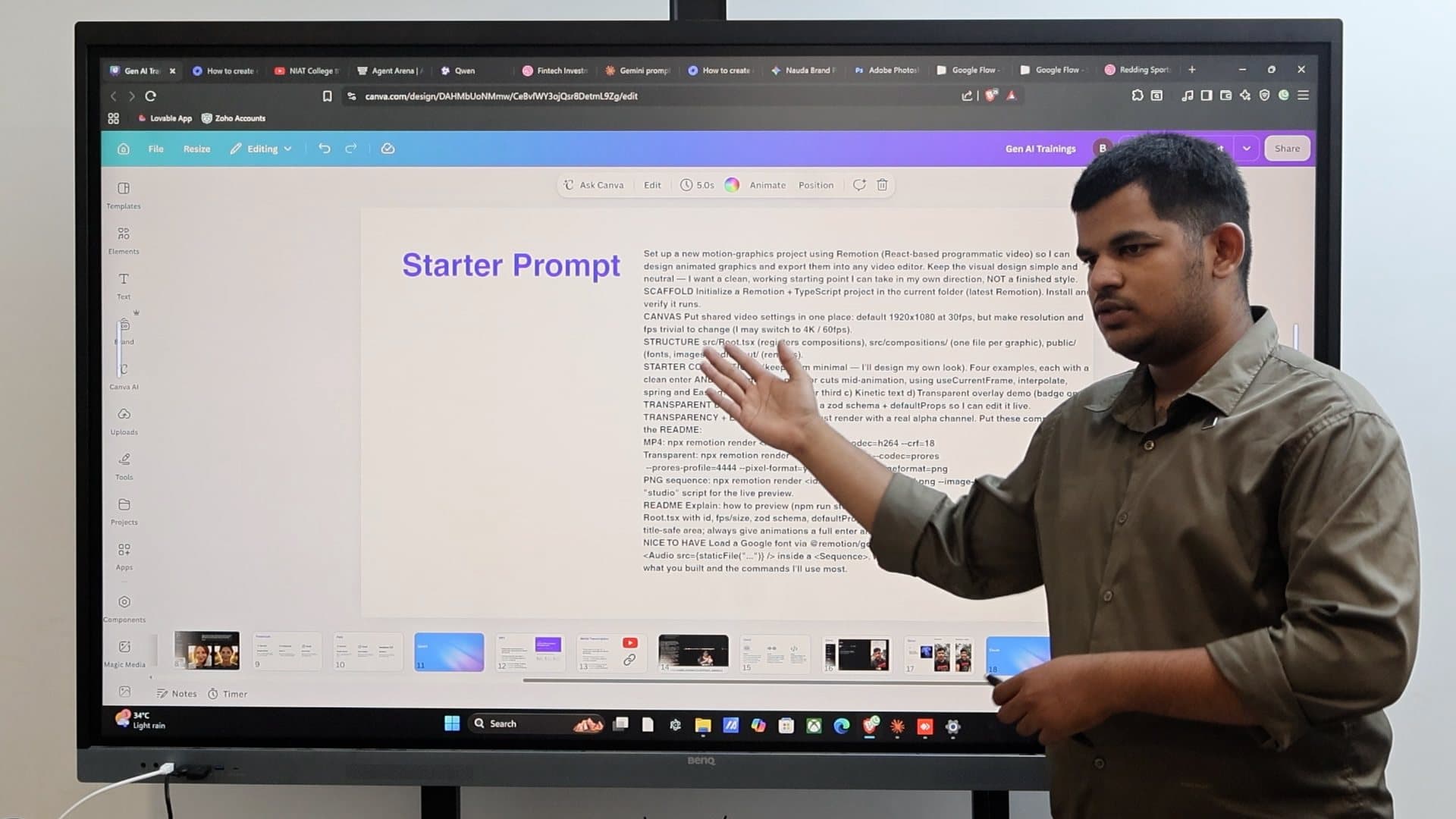 Satya Sai Nagubathula leading a Gen AI training session