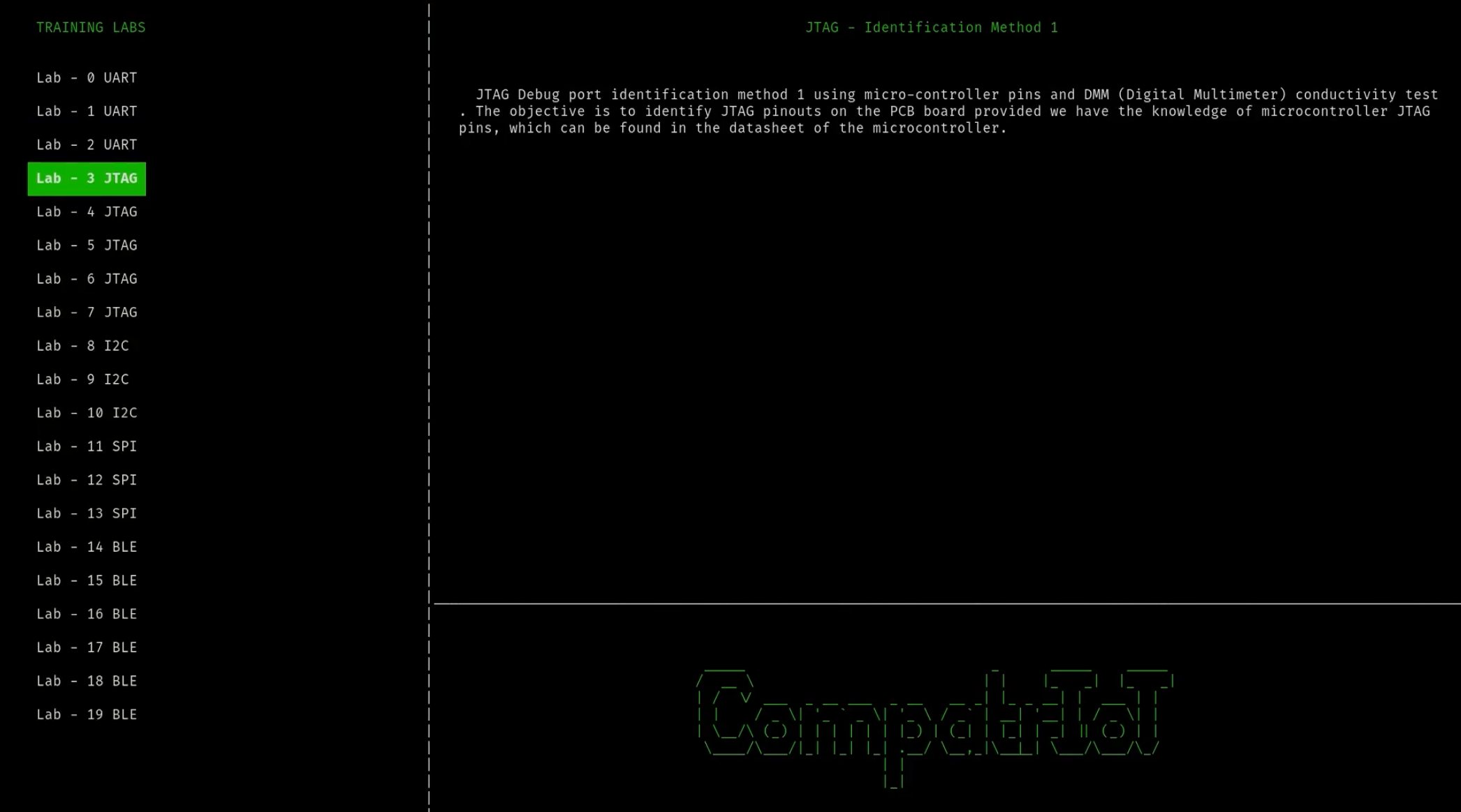 CompatrIoT training labs terminal interface
